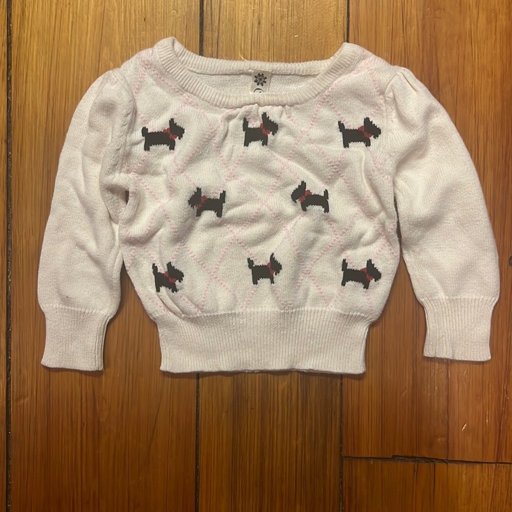White Sweater with Scottie Dogs